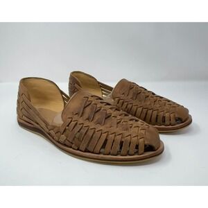 Nisolo Huarache Slip On Sandal Men's Size 8.5 Tobacco Leather Shoes Beach Boat